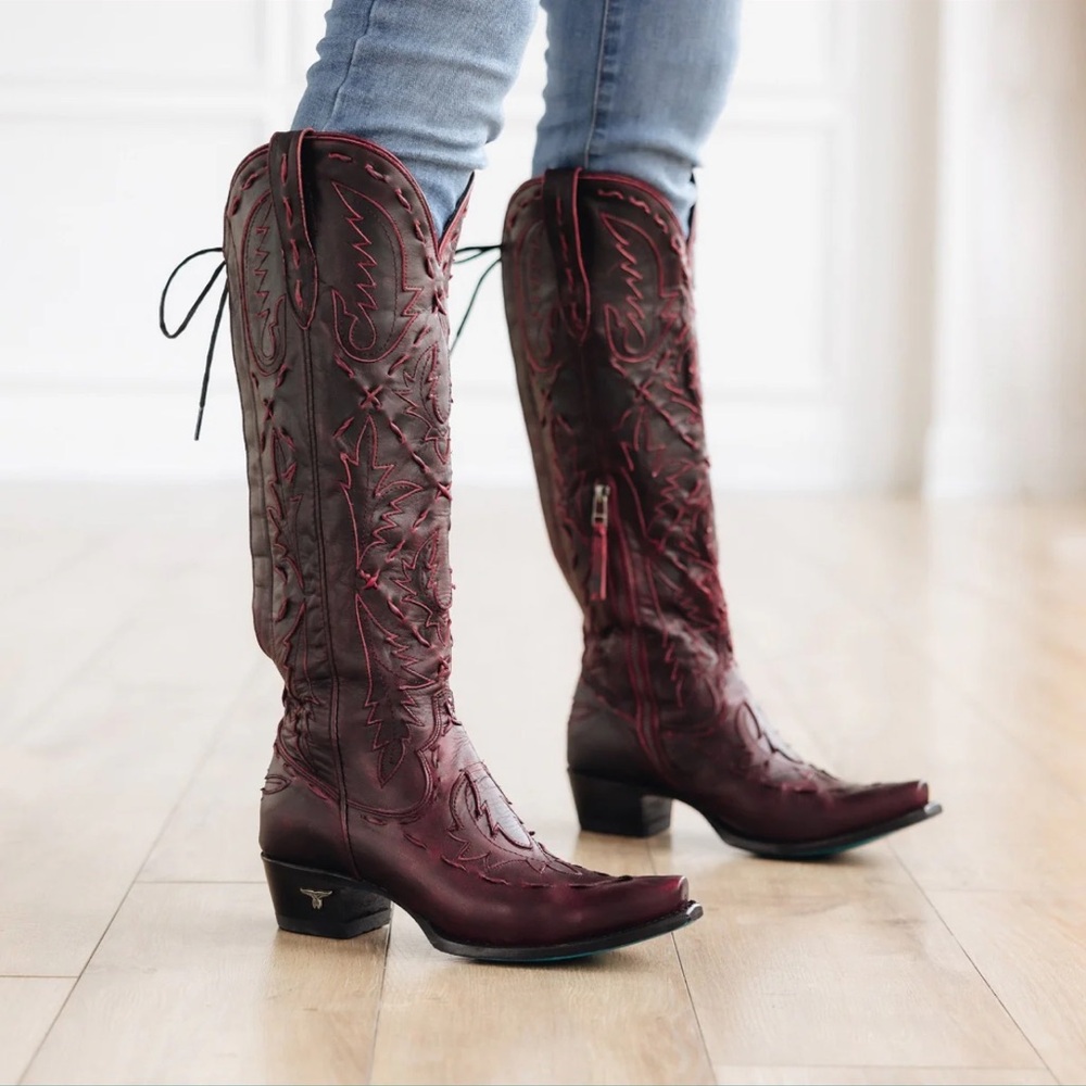 Lane reverie black cherry size 7.5 cowgirl boots - Picture 8 of 16